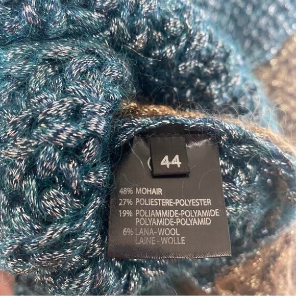 (Nude) Metallic Mohair and Wool blend  Chunky Knit Metallic Sweater Size Large - Picture 8 of 12